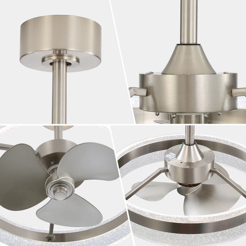 20-inch Ceiling Fan with Remote Control, Dimming and Reversible DC Motor