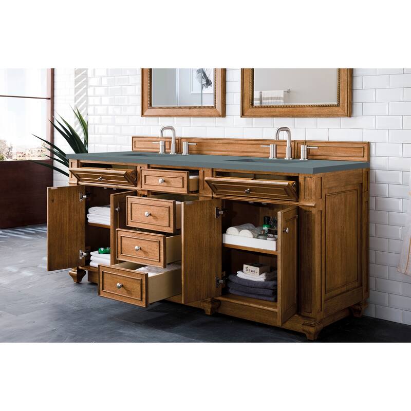 James Martin Vanities Bristol 72" Double Vanity, Saddle Brown