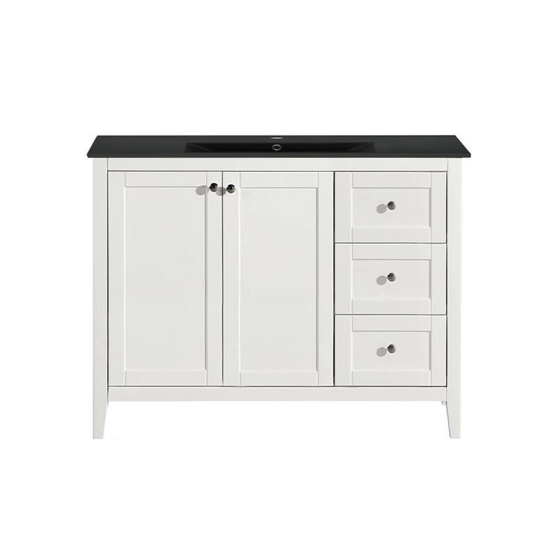 Swiss Madison SM-BV414MB Cannes 48" Free Standing Single Basin Vanity - White / Matte Black - Painted