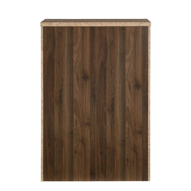 Greer Rustic Walnut and Black Bar 5-Drawer Chest by Furniture of America