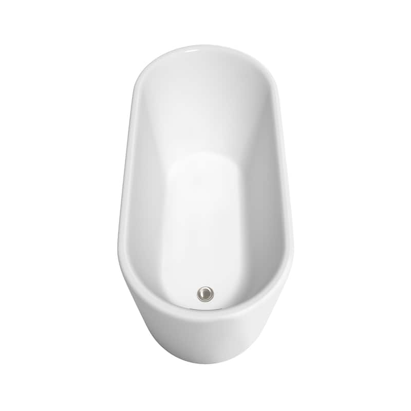 Wyndham Collection Ursula 59-inch White Freestanding Soaking Bathtub