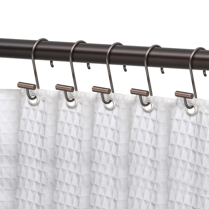 Utopia Alley Shower Rings Hooks, Shower Curtain Rings Hooks for Bathroom, Rust Resistant Shower Curtain Hooks Rings, Set of 12 - Oil Rubbed Bronze