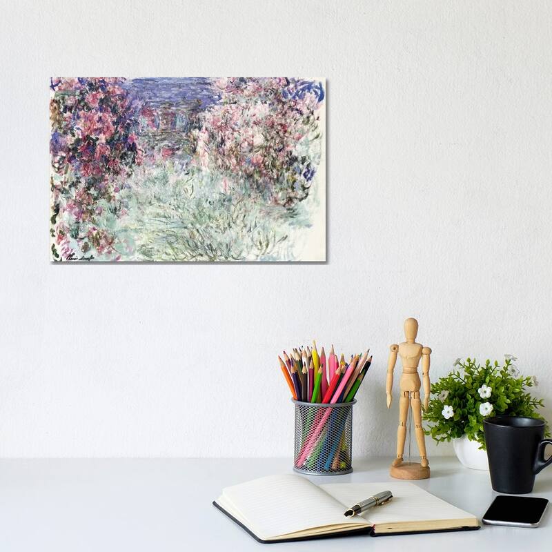 iCanvas "The House among the Roses, 1925 " by Claude Monet Canvas Print - 8x12x0.75