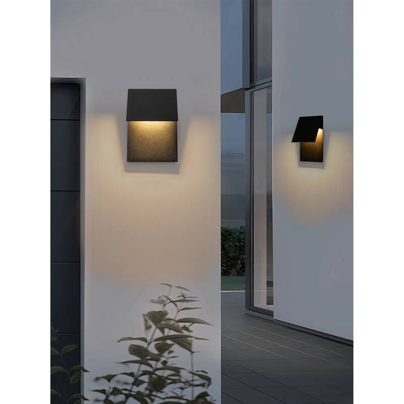 11" Black Modern Outdoor Led Wall Sconce - 1 PACK