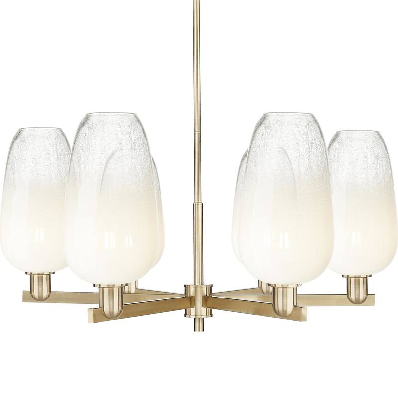 Innovations Lighting 716-6CR-17-24 Brookhaven Flute Chandelier - Champagne Bronze / Opal