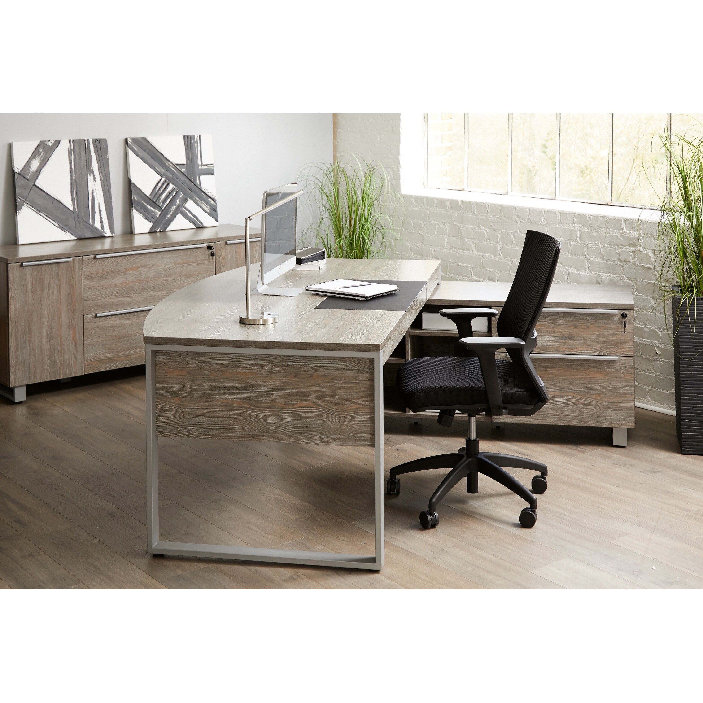 Rye Studio Tirol Grey Large Executive Desk With Return On Sale Overstock 31175921