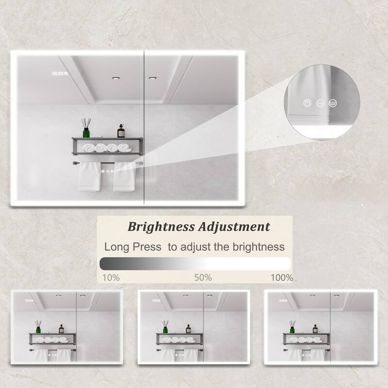 LED Medicine Cabinet with Mirror,Lighted Medicine Cabinet with Defogger, Dimmer,Surface Mount