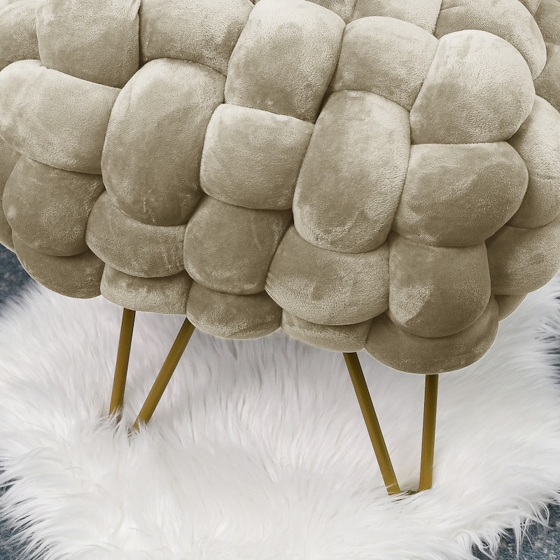 Velvet Pouf Stool 27"x20"x20"