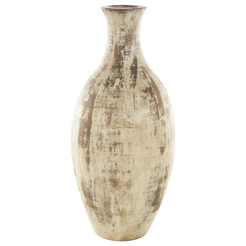Ceramic Antique Style Distressed Decorative Vase - Brown - Roche River Decor