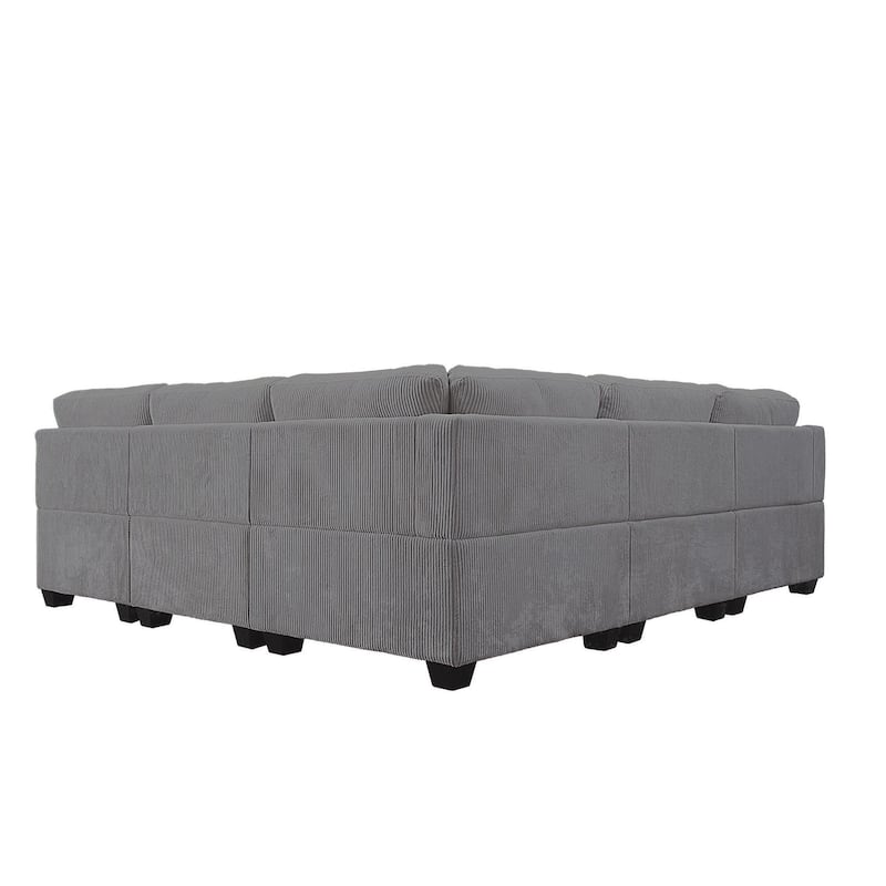 11 PCS Corduroy Flexible Combination Sectional Sofa