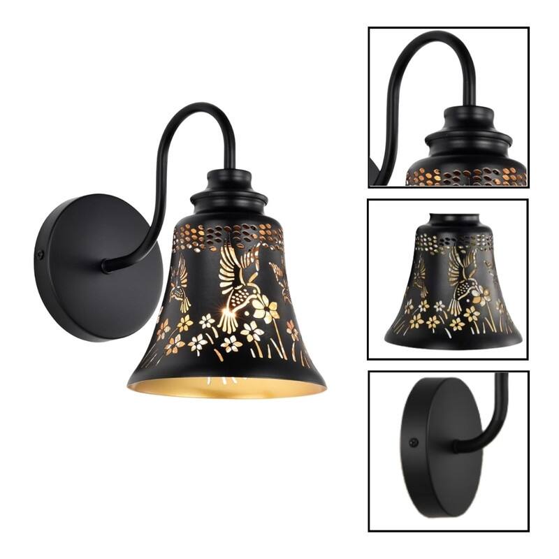 2 Pack light bulb light farmhouse lamp fixtures metal wall sconces