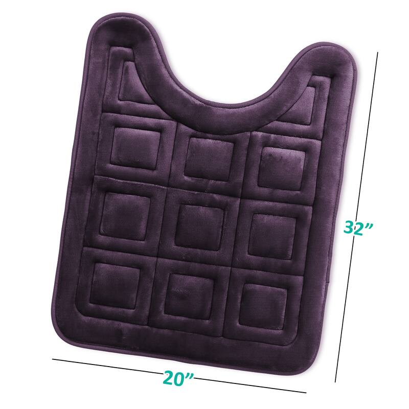 Clara Clark Ultra Soft Non Slip and Absorbent Bath Rug - Waffled Velvet Memory Foam Bath Mat