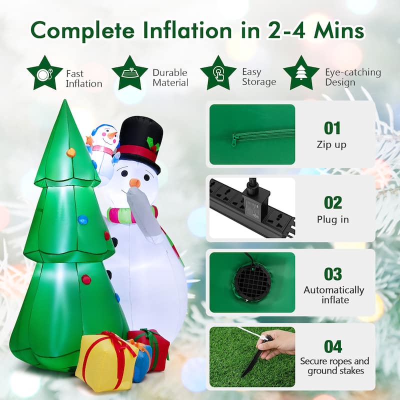 Gymax 6FT Inflatable Christmas Tree with Snowmen & Gift Boxes - See Details
