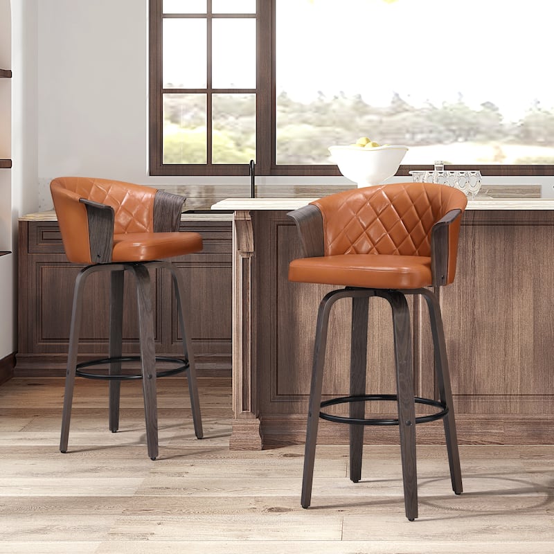 Art Leon Mid-century Modern Swivel Counter Stools (Set of 2)