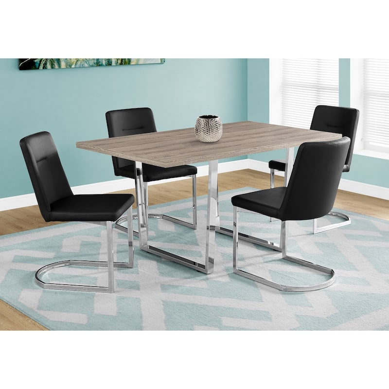 Dining Table, Rectangular, Kitchen, Dining Room, Chrome Metal