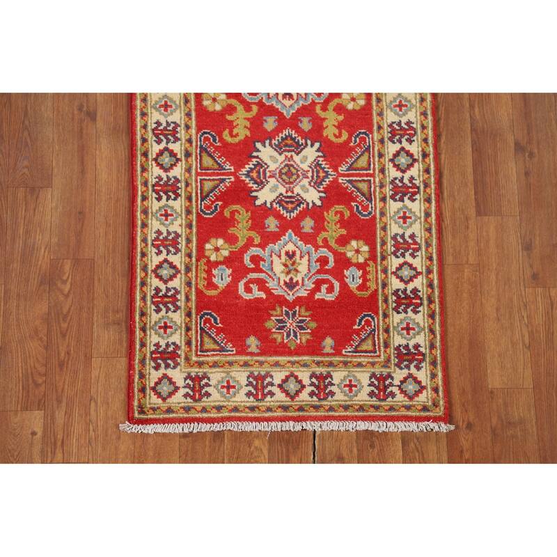Kazak Oriental Runner Rug Hand-Knotted Wool Carpet - 2'1" x 9'11"