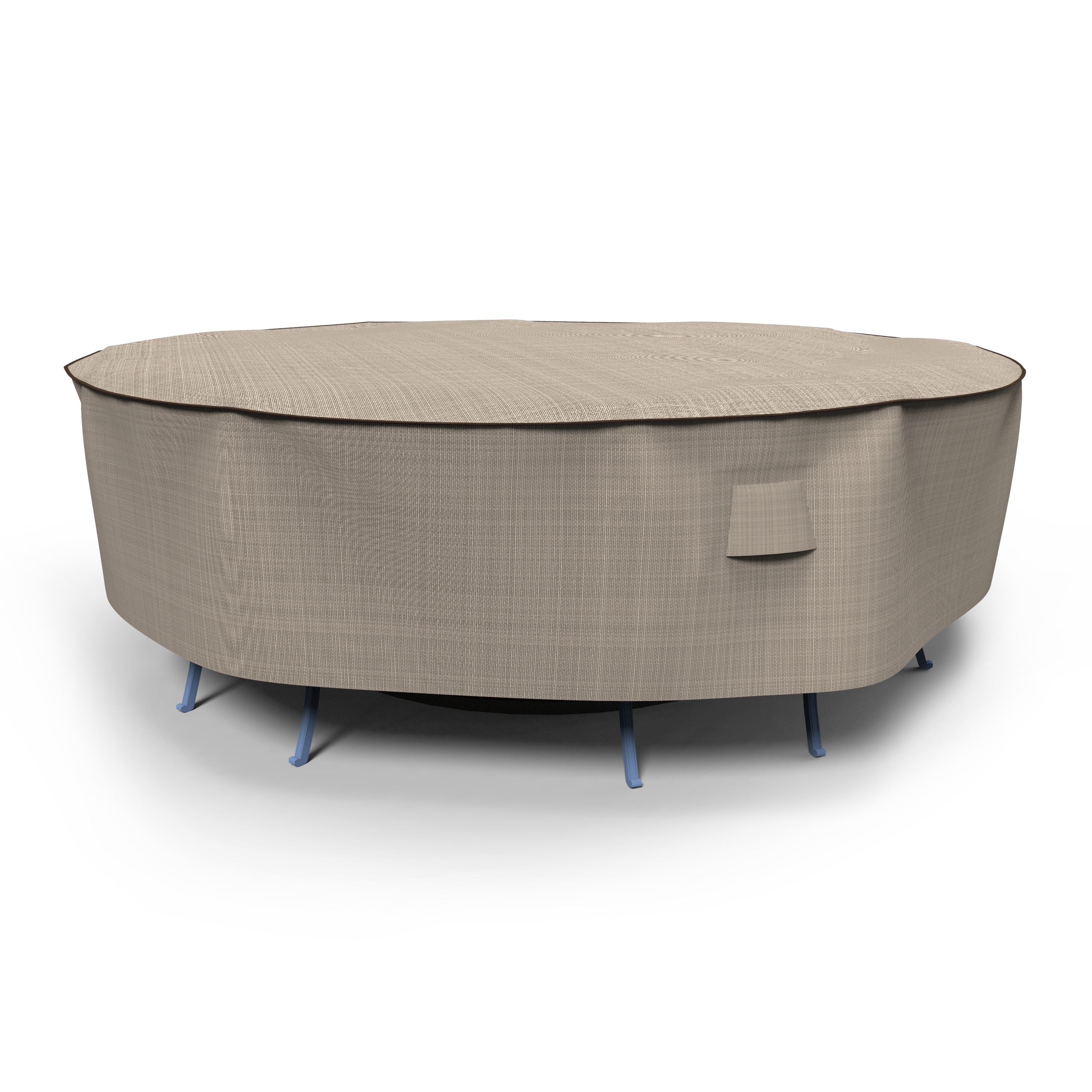 Budge Round Patio Table/Chairs Combo Cover, English Garden, Tan Tweed