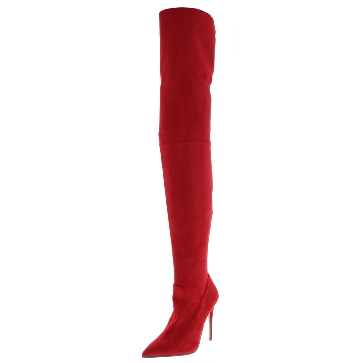 womens red over the knee boots