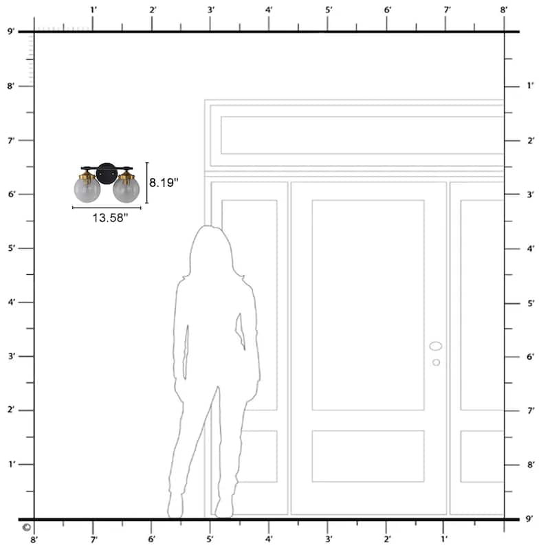 Crackled Glass Globe Wall Sconce Modern Vanity Light