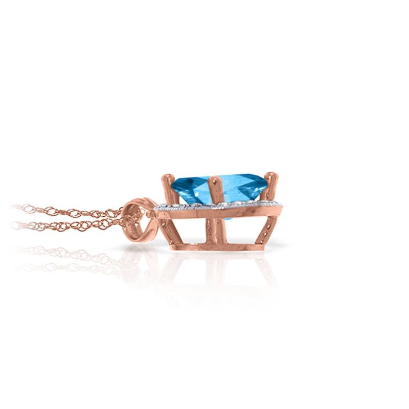 4.66 Carat 14K Solid Gold Lana Blue Topaz Diamond Gemstone Necklace