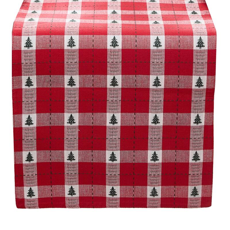 Sherwood Tree Dobby Cotton Table Runner - 13x70