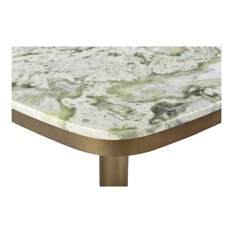 Aurelle Home Antique Brass Marble-Top Cafe Table
