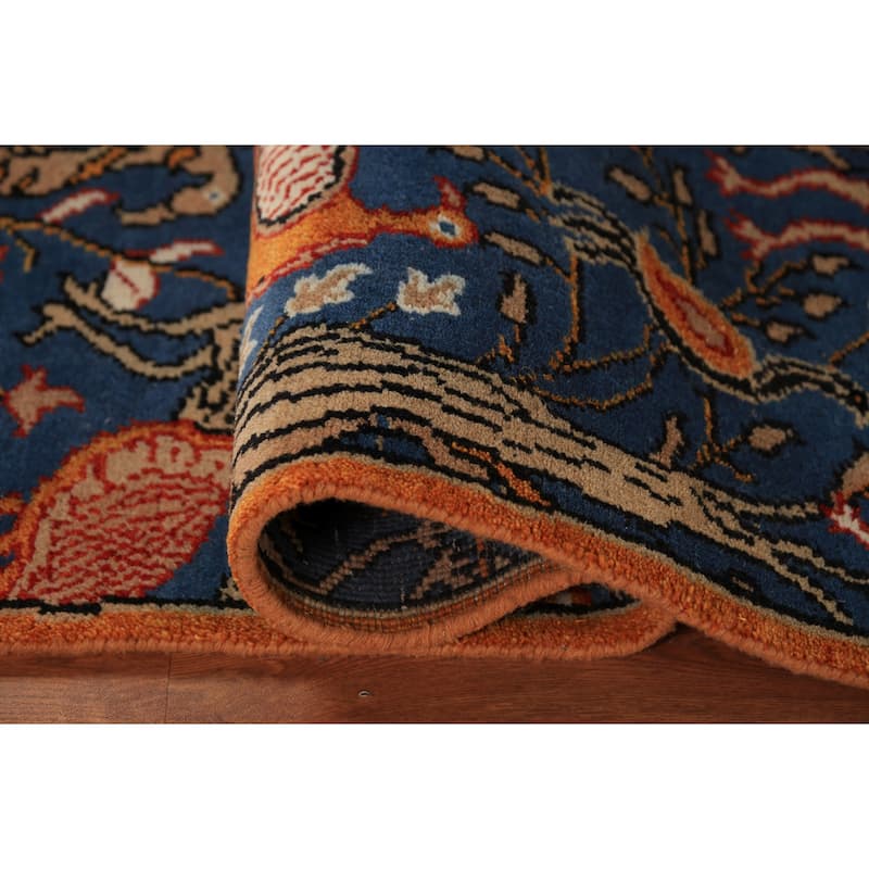 Blue Ziegler Indian Foyer Rug Hand-Knotted Wool Carpet - 2'6"x 5'9"