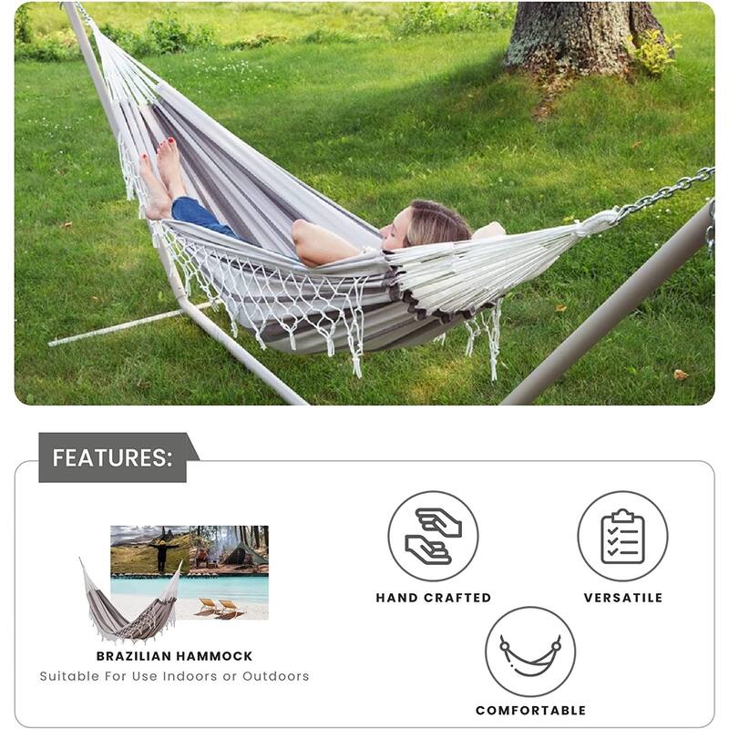 Brazilian Patio Hammock Cotton Outdoor Swing Chair