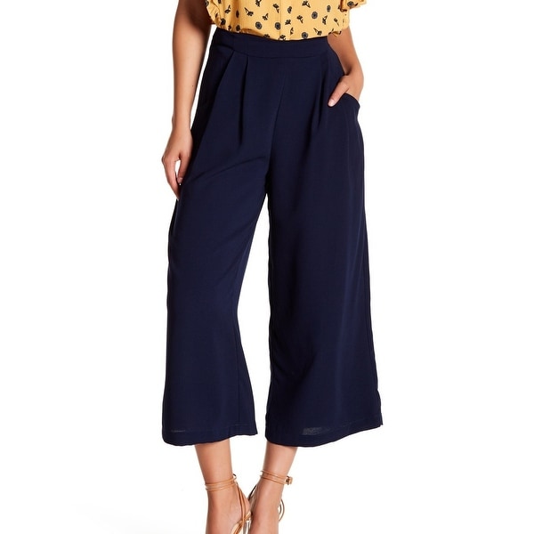 Elodie Navy Blue Women's Size Small S Pleated Capris Cropped Pants