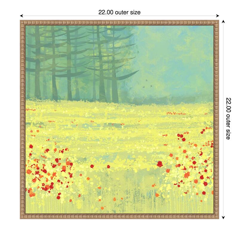 Meadow Near Perigueux France by Nic Squirrell Framed Canvas Wall Art Print - 22 x 22 in