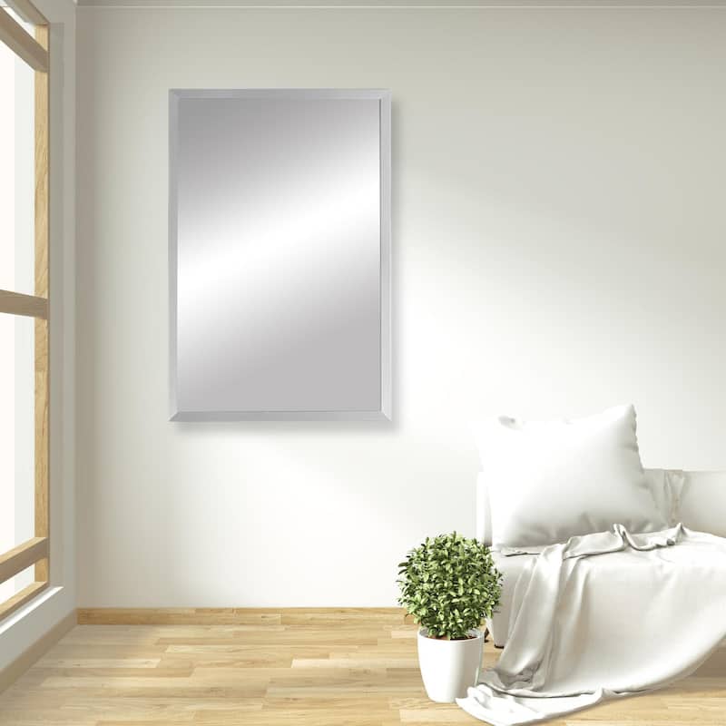 Ellis Brushed Chrome Framed Vanity Mirror