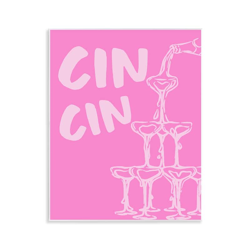 Stupell Pink Champagne Tower Wall Plaque Art Design By House of Lulu - 11 x 14