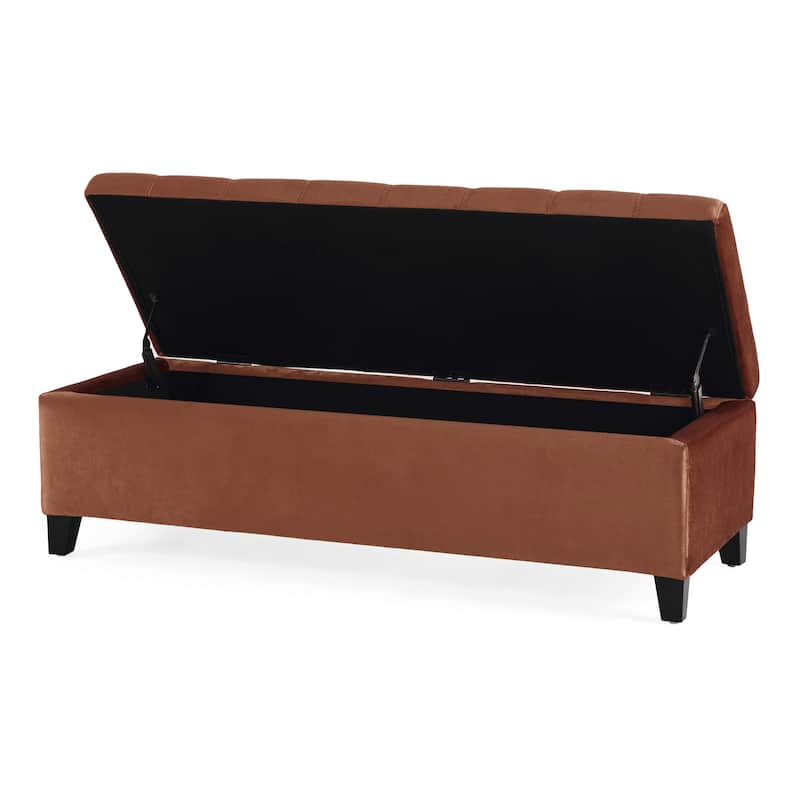 Mission Tufted Fabric Storage Ottoman Bench by Christopher Knight Home