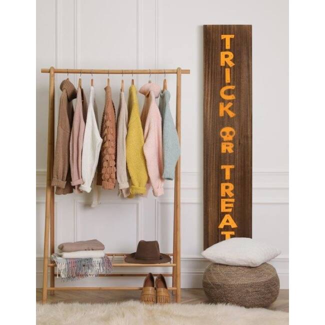 Halloween Themed LED Light Up Porcher Leaner Sign - TRICK OR TREAT