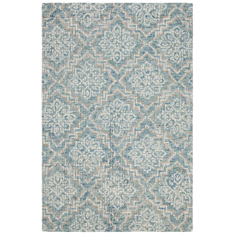 SAFAVIEH Handmade Abstract Ingegerd Modern Wool Rug - 3' x 5' - Blue/Grey