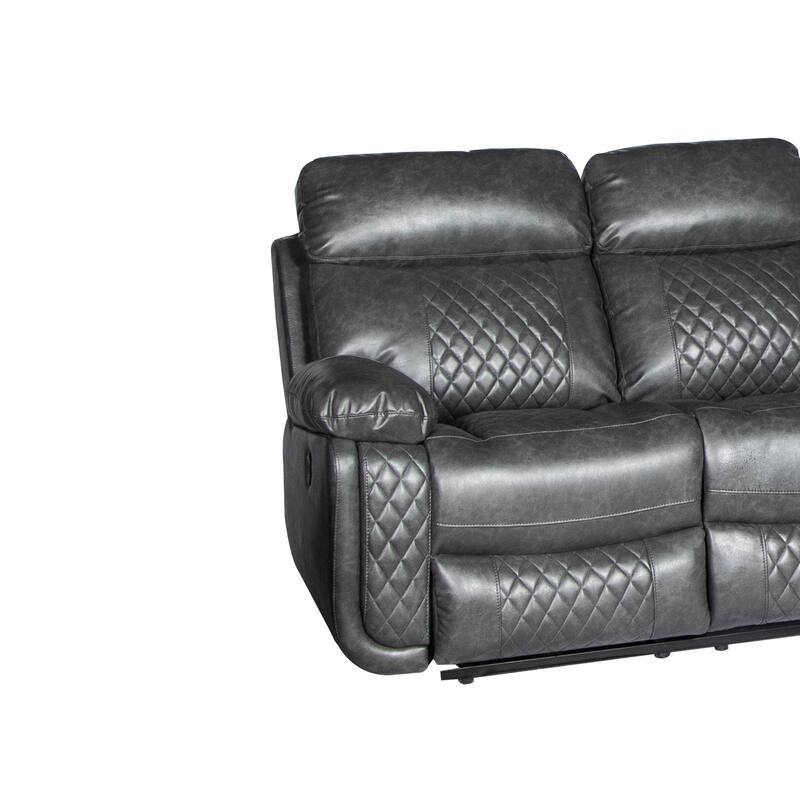 Contemporary Living Room Faux Leather Upholstered Sofa
