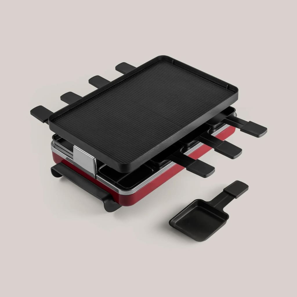 Swissmar Classic 8 Piece Raclette Cast Aluminum Top Red