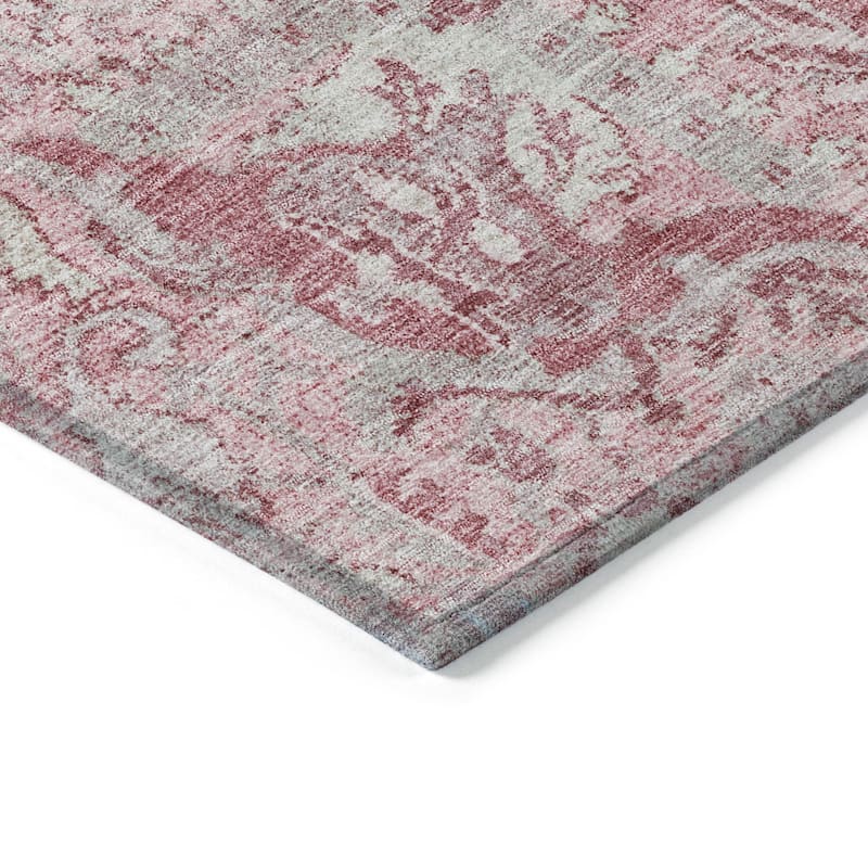 HomeRoots Damask Traditional Rectangle Outdoor Rug