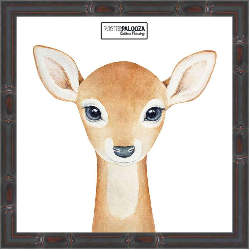 12x12 Brown Bamboo Picture Frame - UV Acrylic, Foam Board Backing, Hanging Hardware