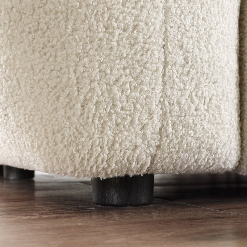 Two Sizes Of Teddy Velvet Upholstered Sofa