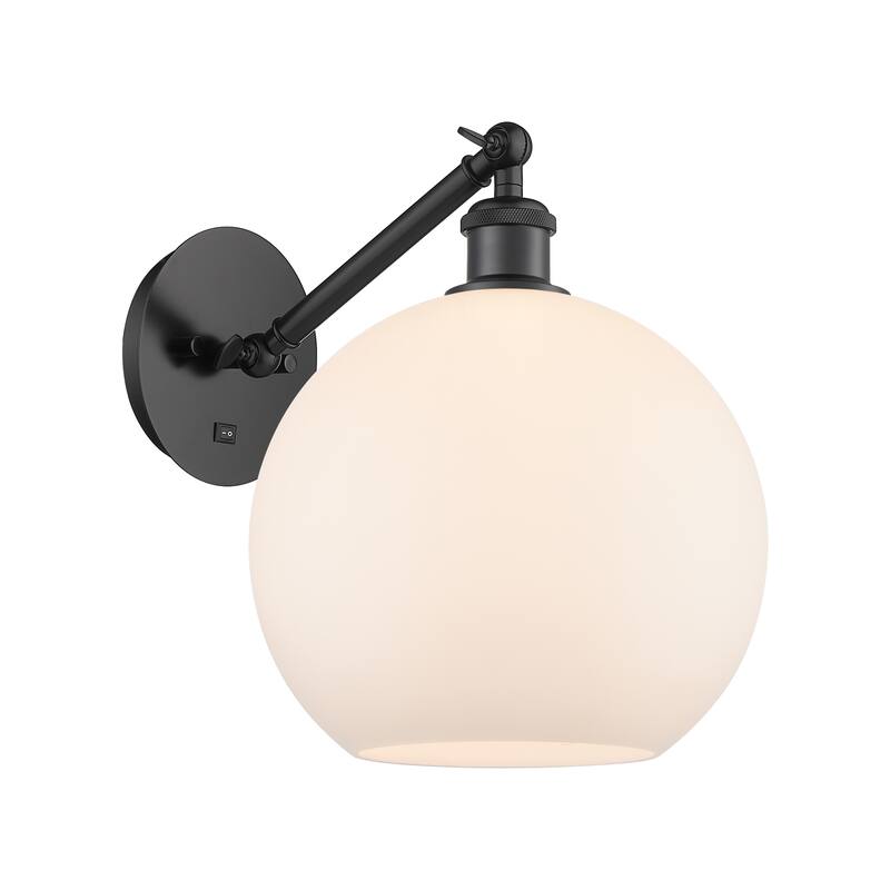 Innovations Lighting Endless Possibilities Ballston - Athens - 1 Light 10" Adjustable Sconce - Arm Adjusts Up and Down - Matte White/Matte Black