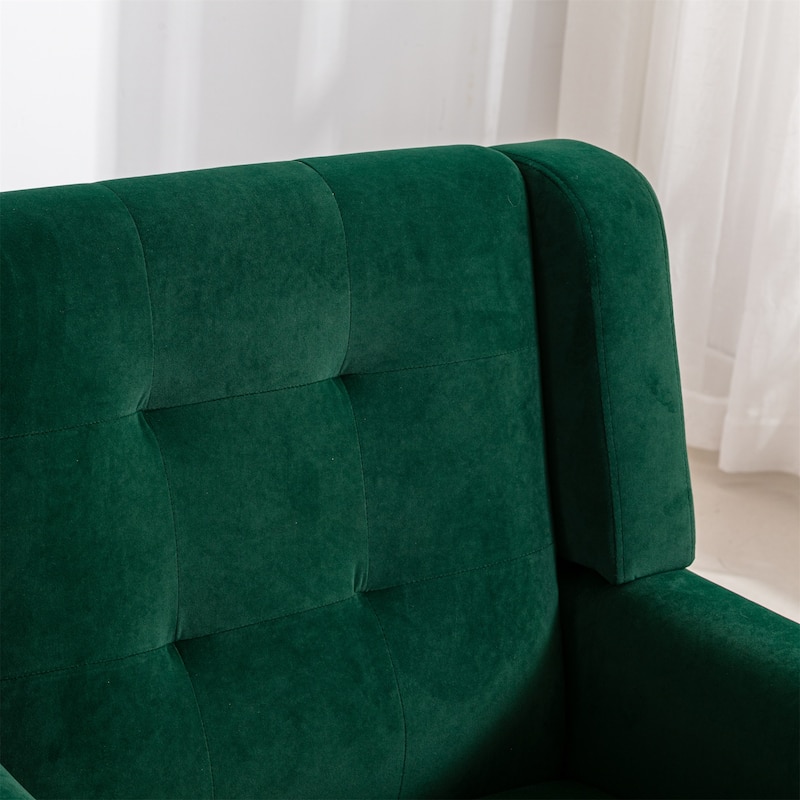 Velvet Upholstered Accent Chair Modern Living Room Lounge Arm Chairs with Ergonomic Backrest Chair