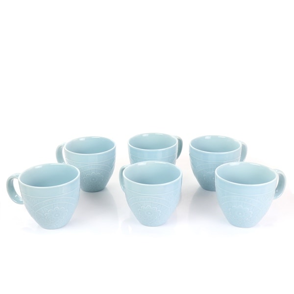 Alemany 6 Pc 16.3 Ounce Cup Set in Aqua. Opens flyout.