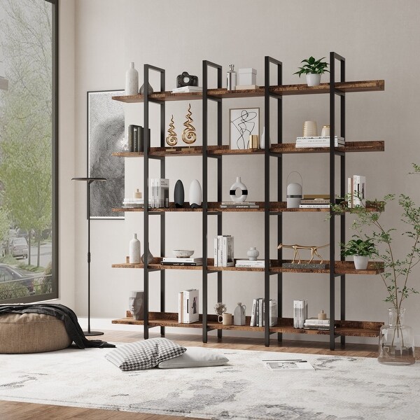 Vintage Industrial Style Shelf with Metal Frame - Bed Bath