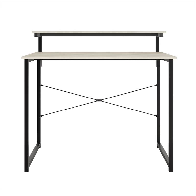 CraftPorch Minimalist 39-Inch Metal Computer Desk With Shelf