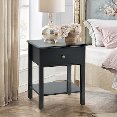 Modern End Table Nightstand with Storage Drawer