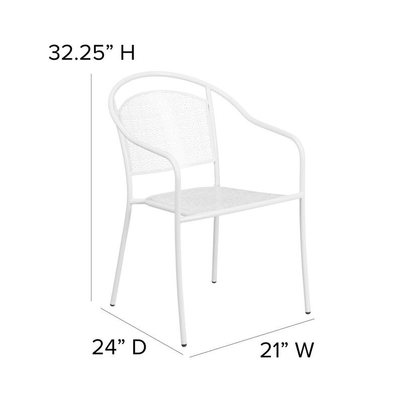 5 Pack Indoor-Outdoor Steel Patio Arm Chair with Round Back