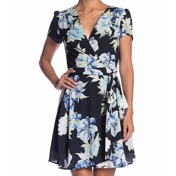 yumi floral print wrap dress