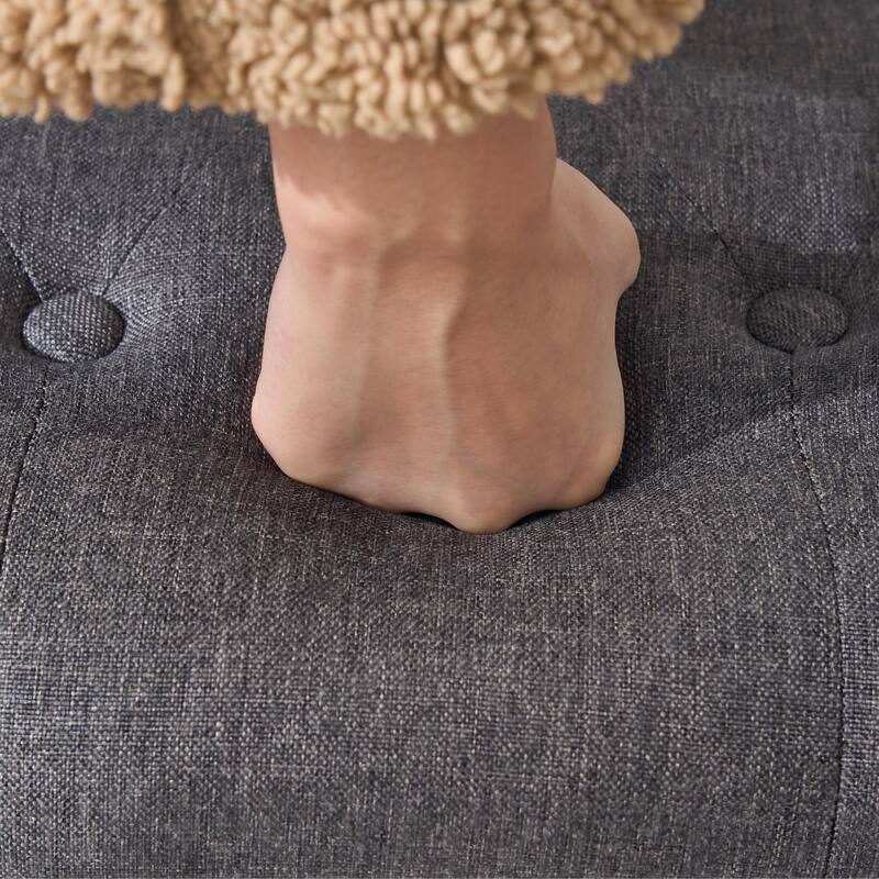 Grey End of Bed Bench Upholstered Bench for Bedroom, Storage Bench Accent Bench Vanity Bench Indoor Bench