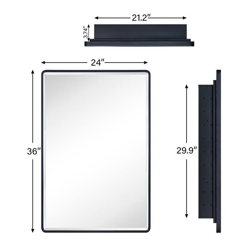 Farmhouse Recessed Metal Bathroom Medicine Cabinets with Mirror